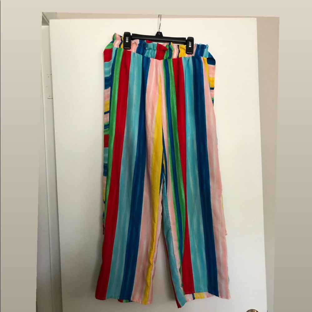 Rainbow stripped midi pants!